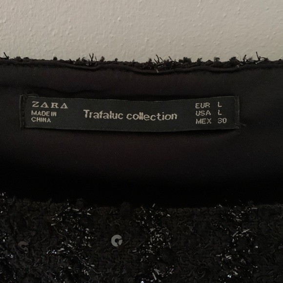 Zara Black Sparkly Overall Jumper Size L - Picture 5 of 14